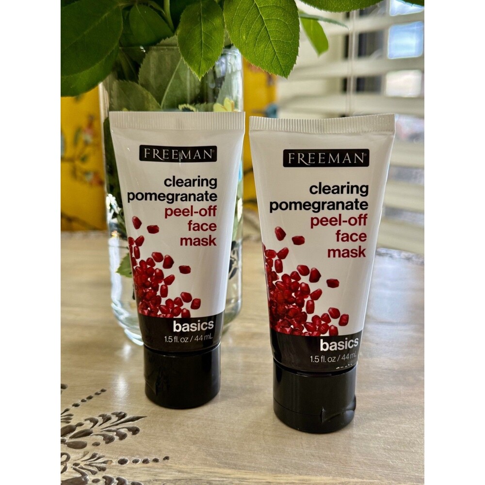 (2) Freeman Clearing Pomegranate Peel-Off Face Mask Rejuvenating Cleanser 1.5 oz